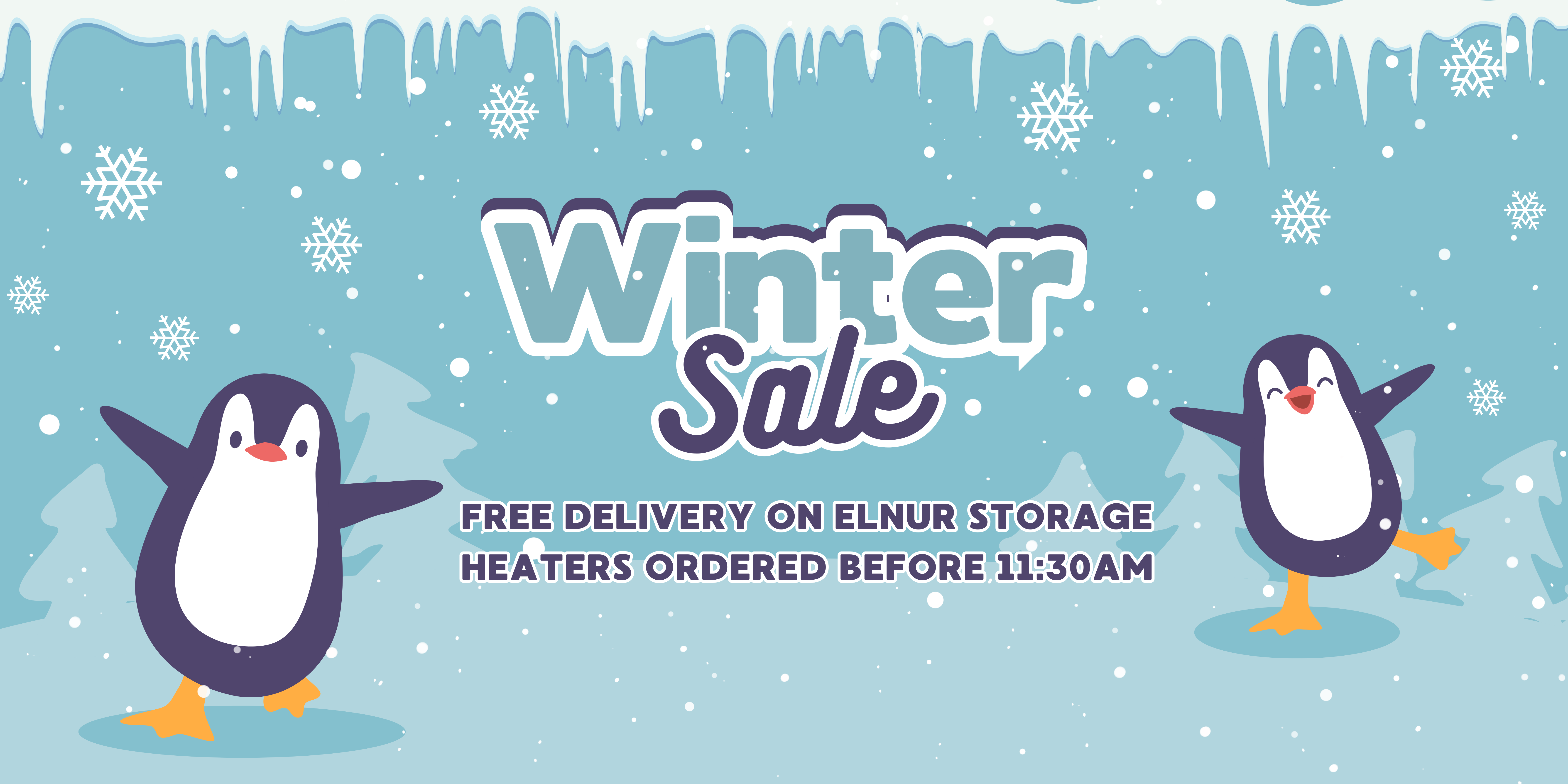 Winter Sale Banner - Free Delivery on Elnur Storage Heaters Ordered Before 11:30AM