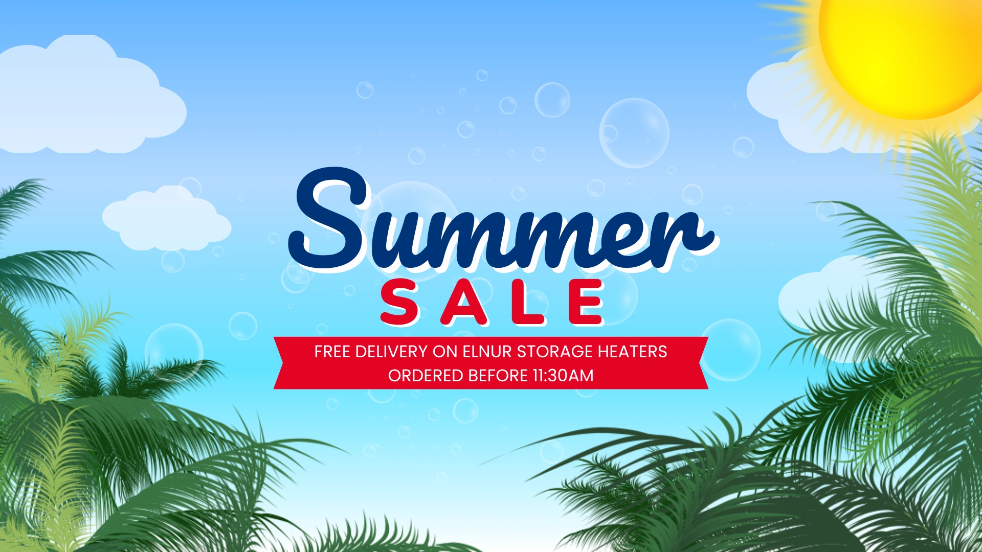 Storage Heater Sales Summer Sale - Free delivery on Elnur storage heaters ordered before 11:30am